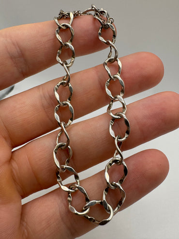 Silver padlock bracelet