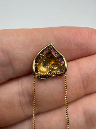 9ct gold amethyst heart necklace