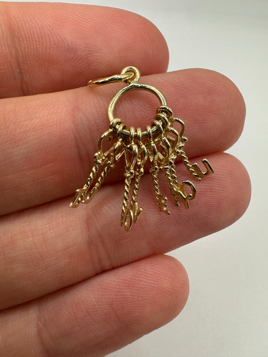 9ct gold “I Love You” keys charm