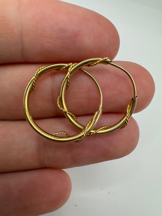9ct gold creole earrings