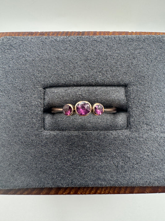 9ct rose gold tourmaline ring