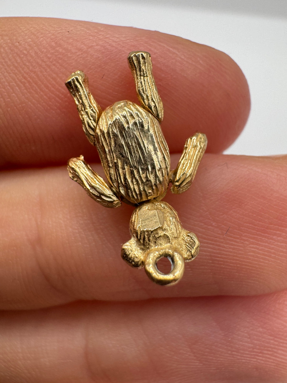 9ct gold articulated teddy bear charm