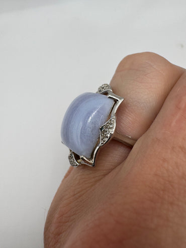 Silver gemstone ring
