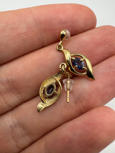 9ct gold sapphire earrings