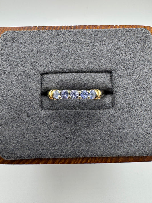 9ct two tone gold tanzanite ring