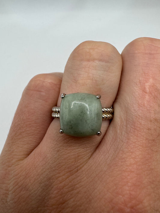 Silver jade ring