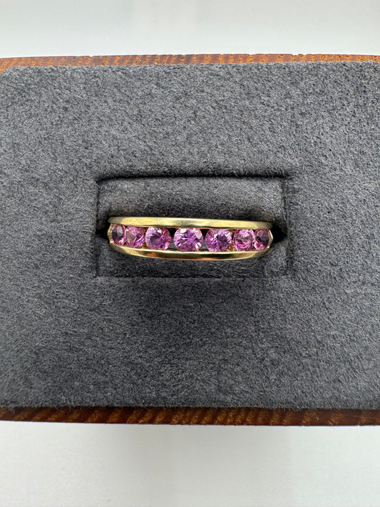 9ct gold pink topaz ring