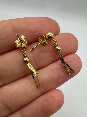 9ct gold tassel earrings