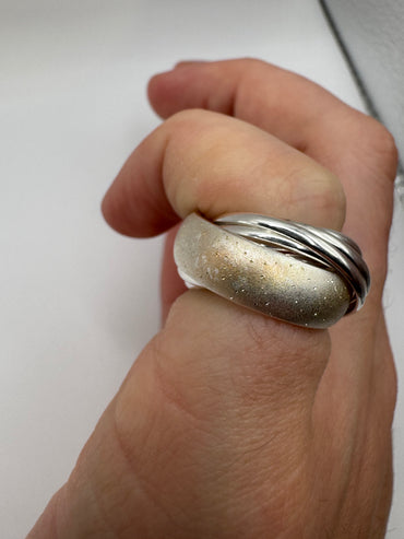 Silver Russian band style ring (4-H1/2)