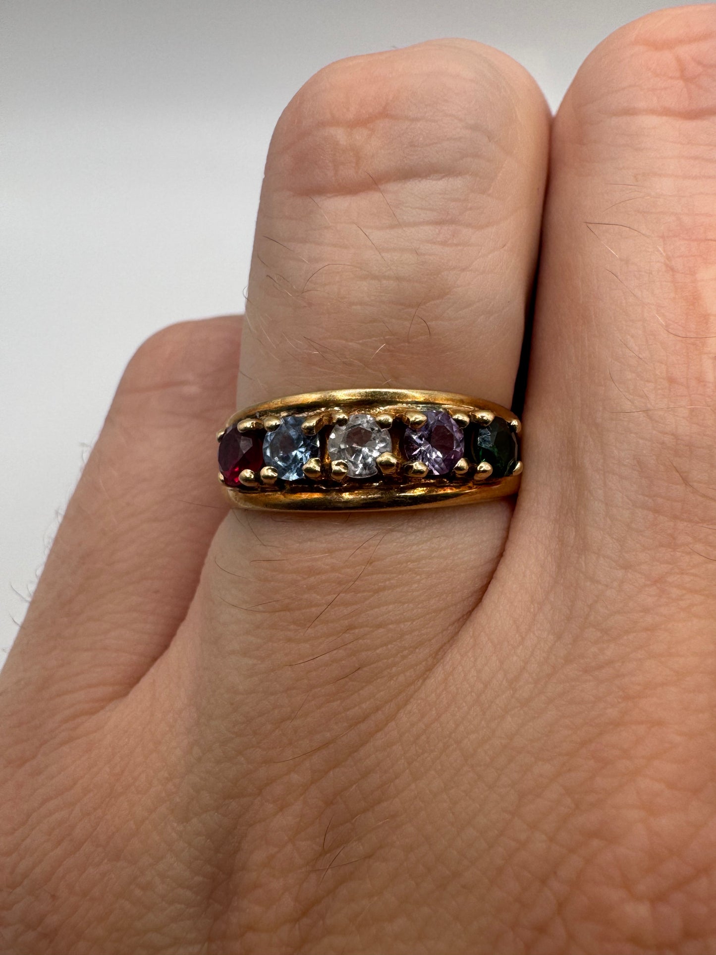 9ct gold multi-gem ring