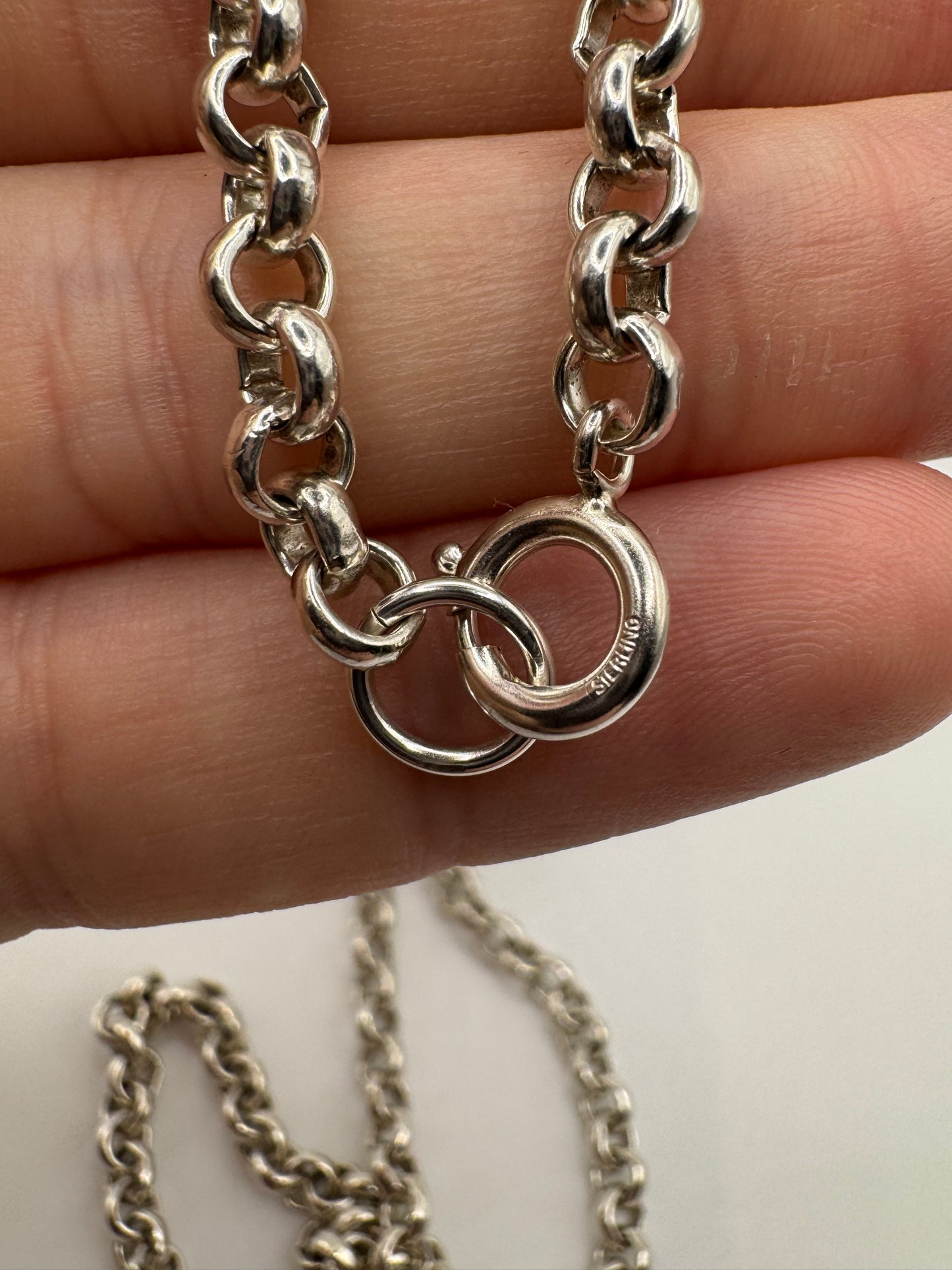 Heavy silver belcher chain