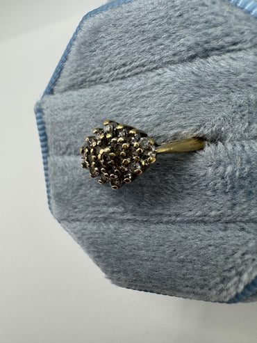 9ct gold 0.25ct diamond cluster ring