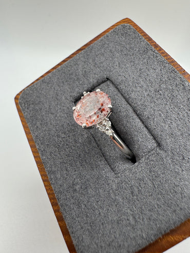 9ct white gold quartz and diamond ring