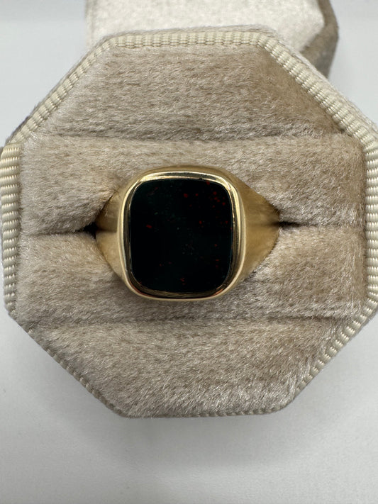 9ct gold bloodstone signet ring