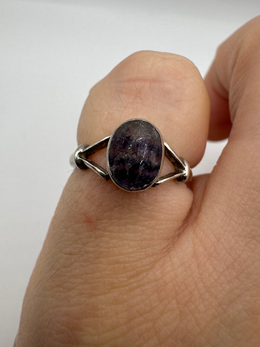 Silver blue john ring
