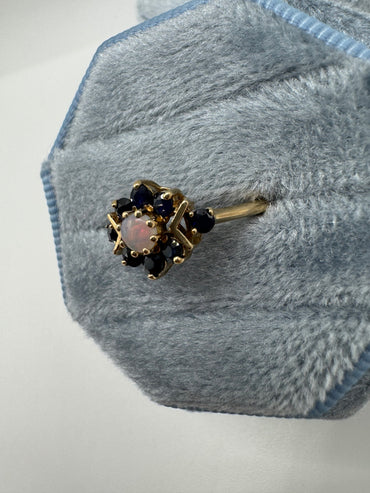 9ct gold opal and sapphire ring