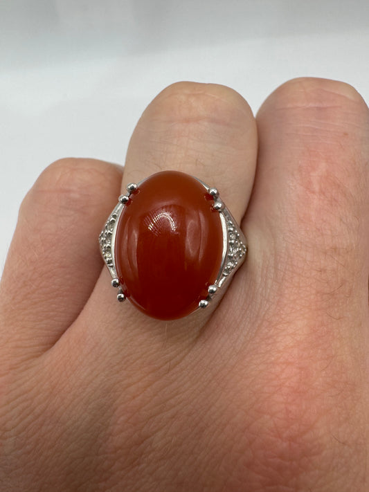 Silver gemstone ring
