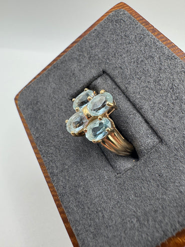 9ct gold topaz cluster ring