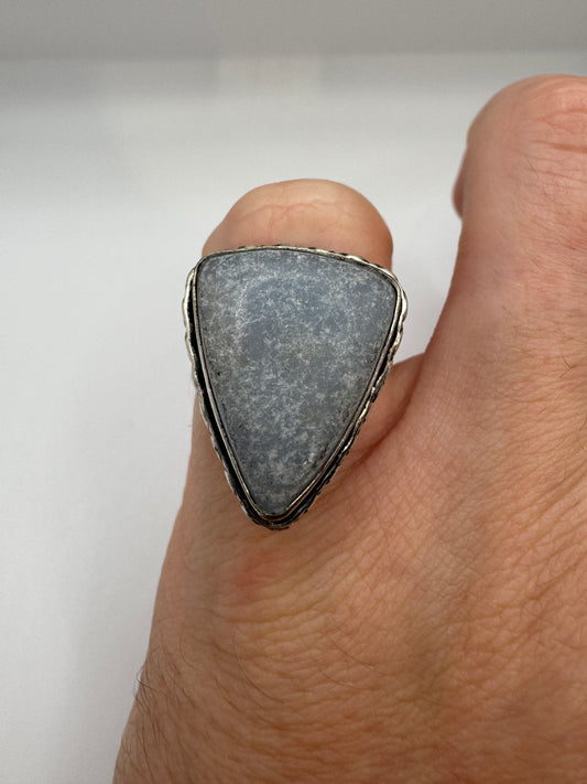 Silver agate ring (6-L1/2)