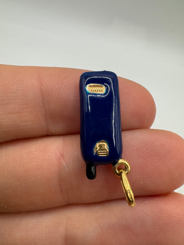 9ct gold enamelled mobile phone charm