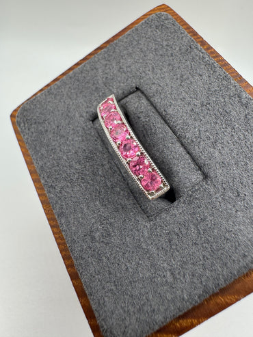 9ct white gold pink topaz ring