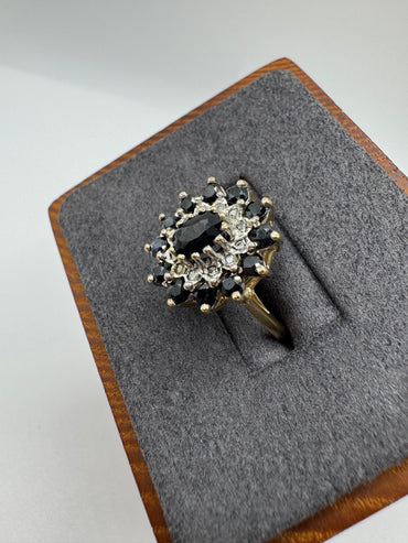 9ct gold sapphire and diamond ring