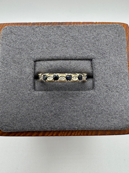 9ct gold sapphire and diamond ring