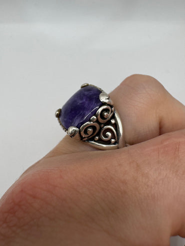 Silver gemstone ring