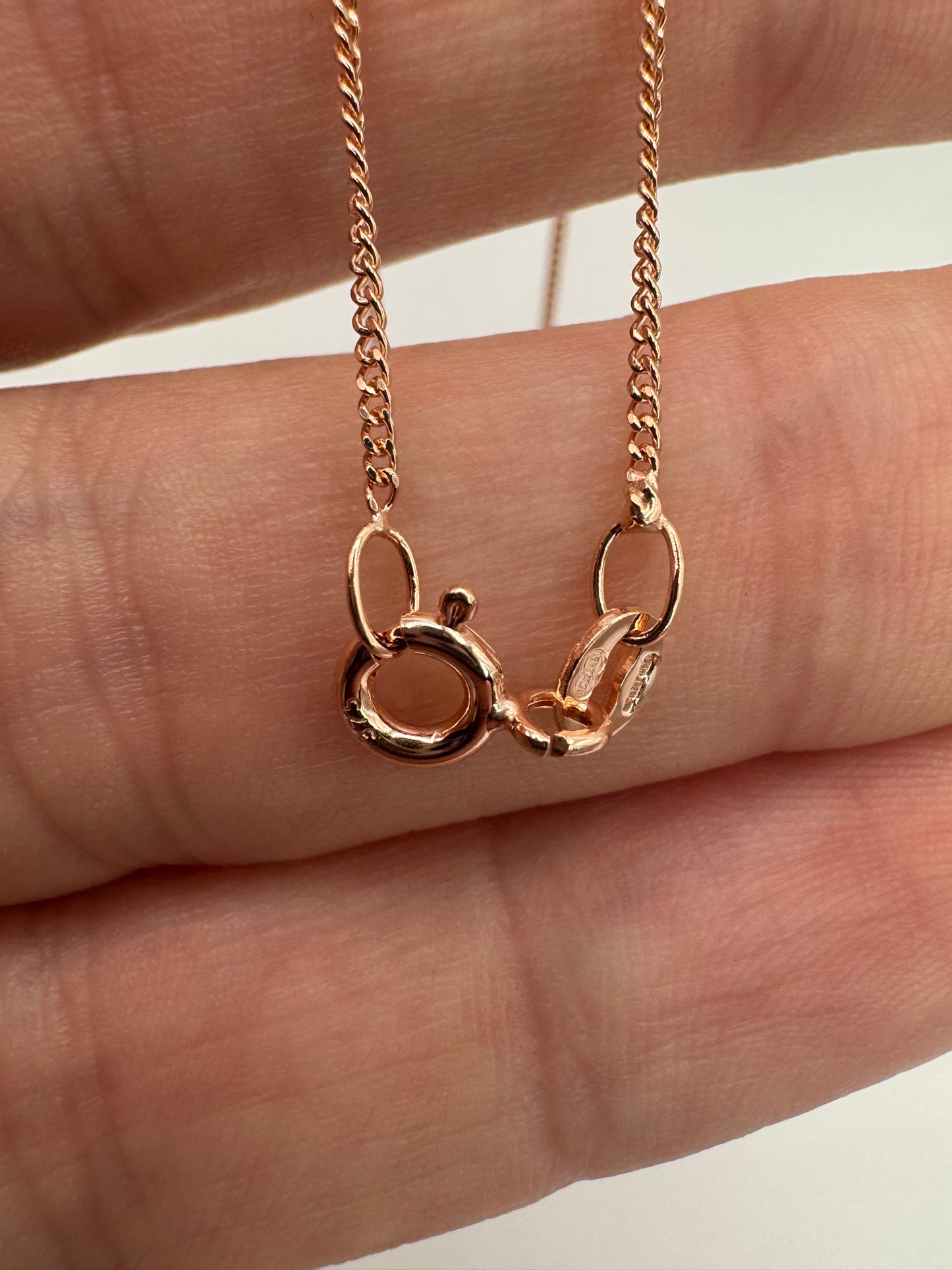 9ct rose gold curb chain 17