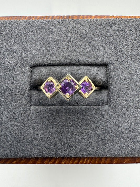 9ct gold amethyst ring