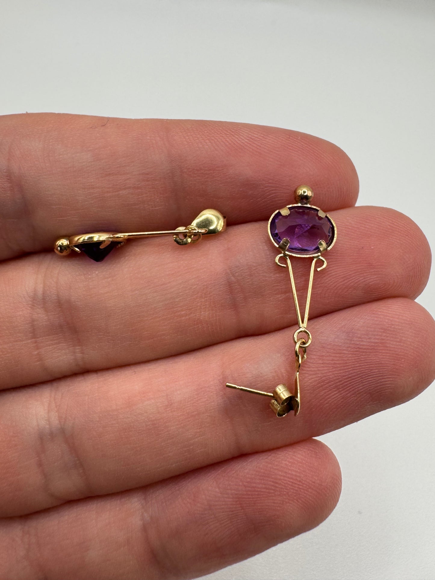 9ct gold amethyst earrings