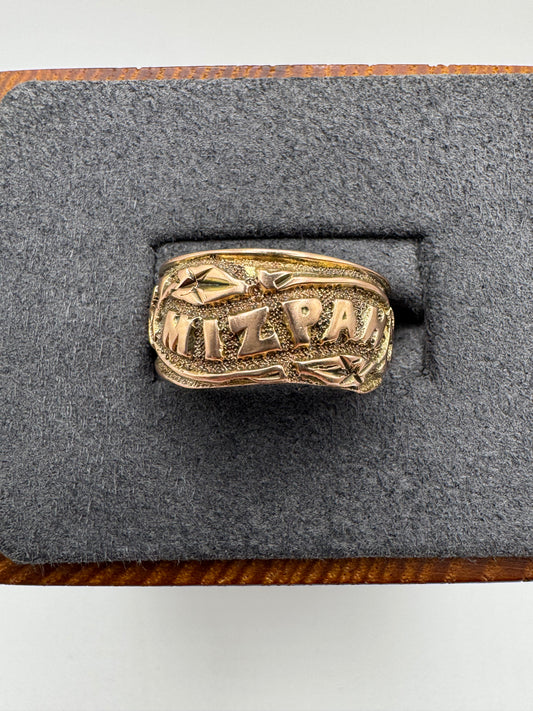 Antique 9ct rose gold Mizpah ring