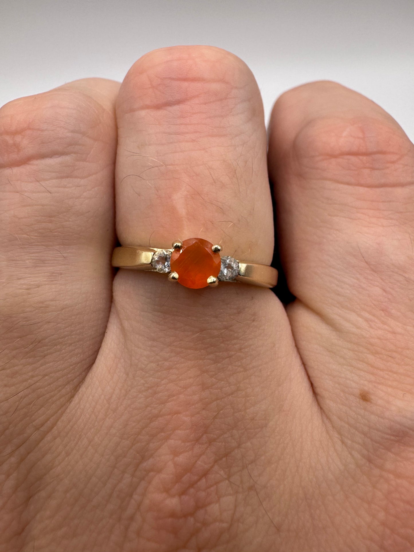 9ct gold quartz and zircon ring