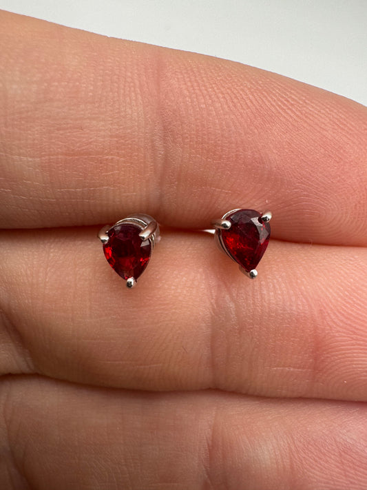 9ct white gold ruby earrings