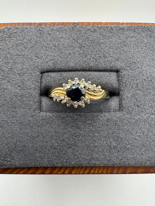 9ct gold sapphire and diamond ring