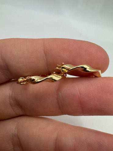 9ct gold twisted creole earrings