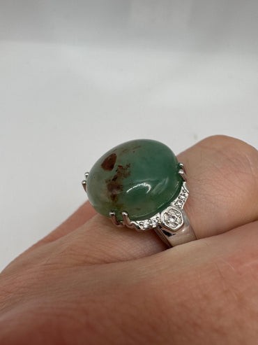 Silver aquaprase ring