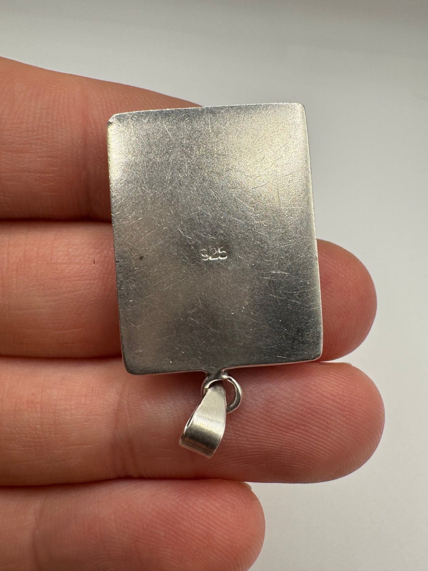 Silver larimar pendant