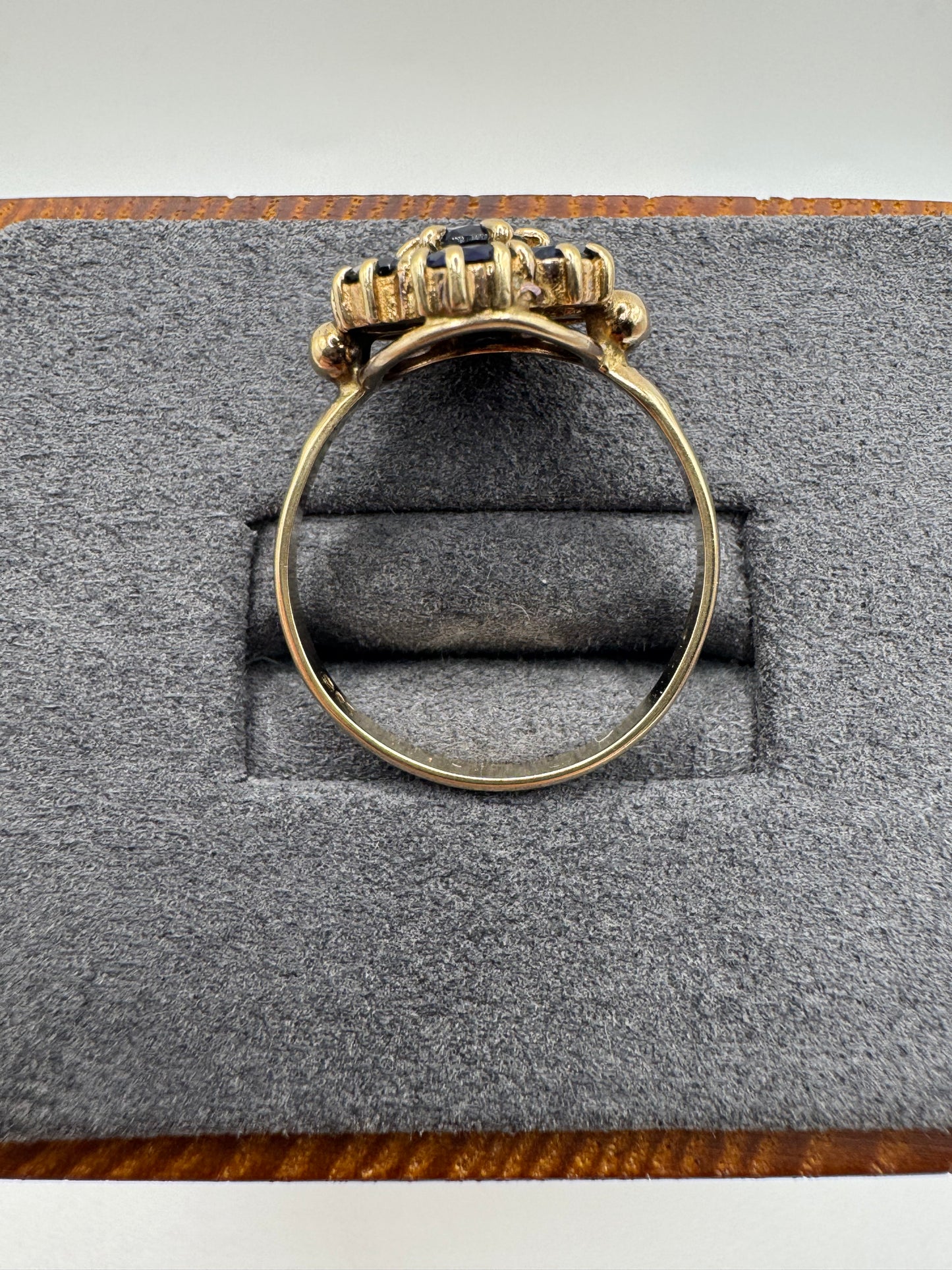 9ct gold kyanite cluster ring