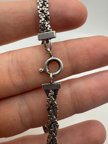 Silver snake link bracelet