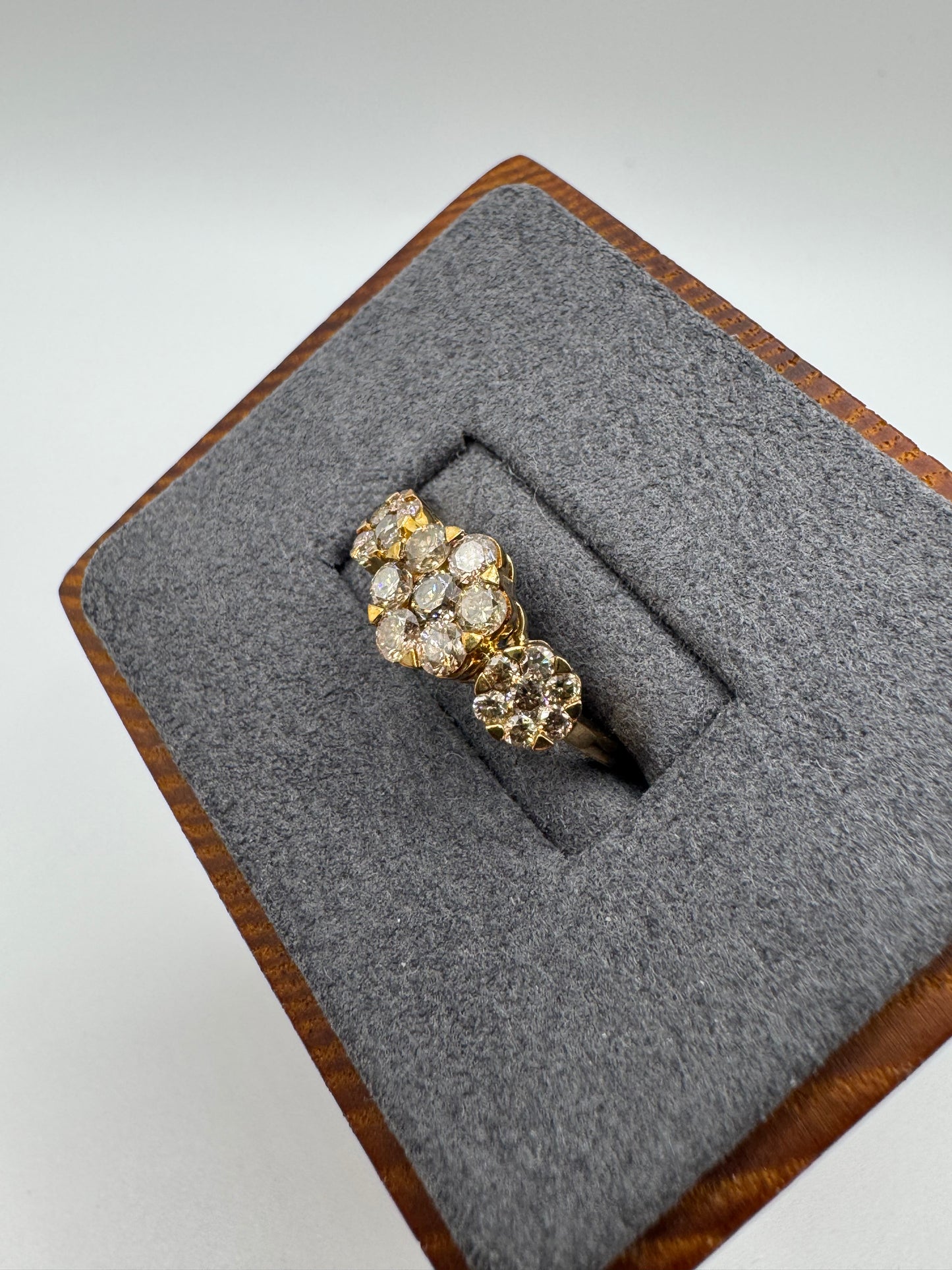 9ct gold champagne diamond ring