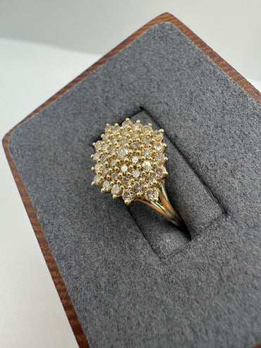 9ct gold diamond cluster ring