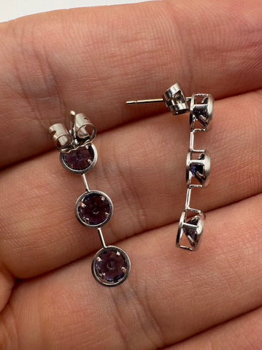 9ct white gold tanzanite earrings