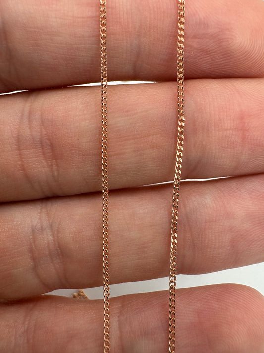 9ct rose gold curb chain 17
