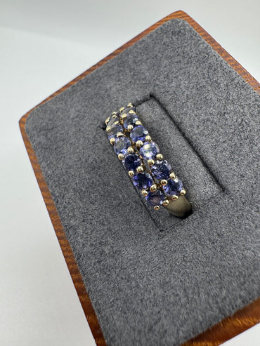 9ct gold iolite cluster ring