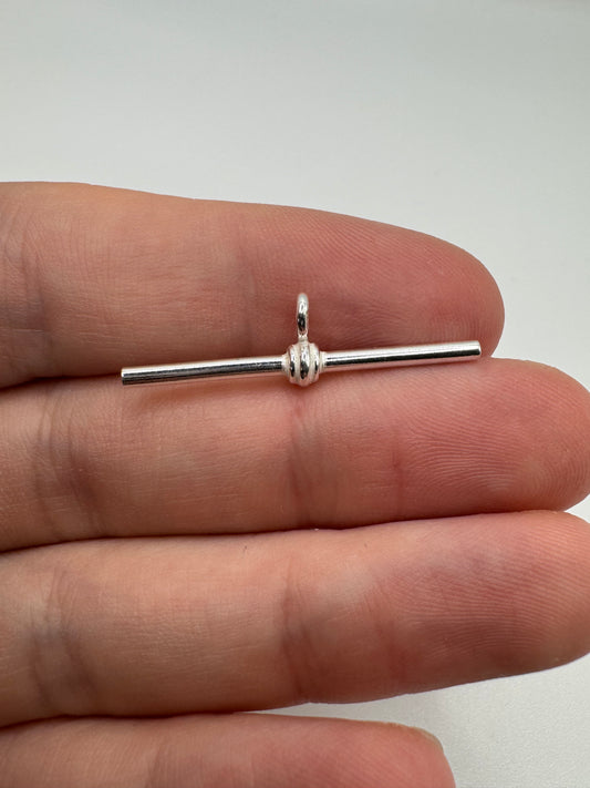 Silver 33mm t-bar charm