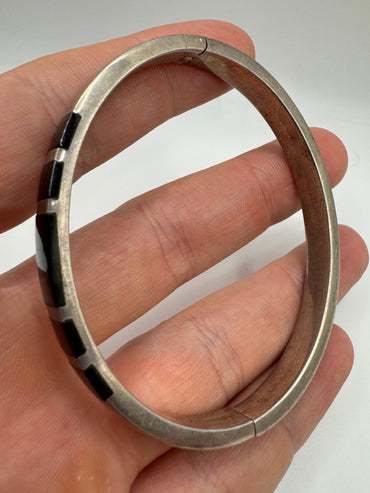 Silver enamelled bangle