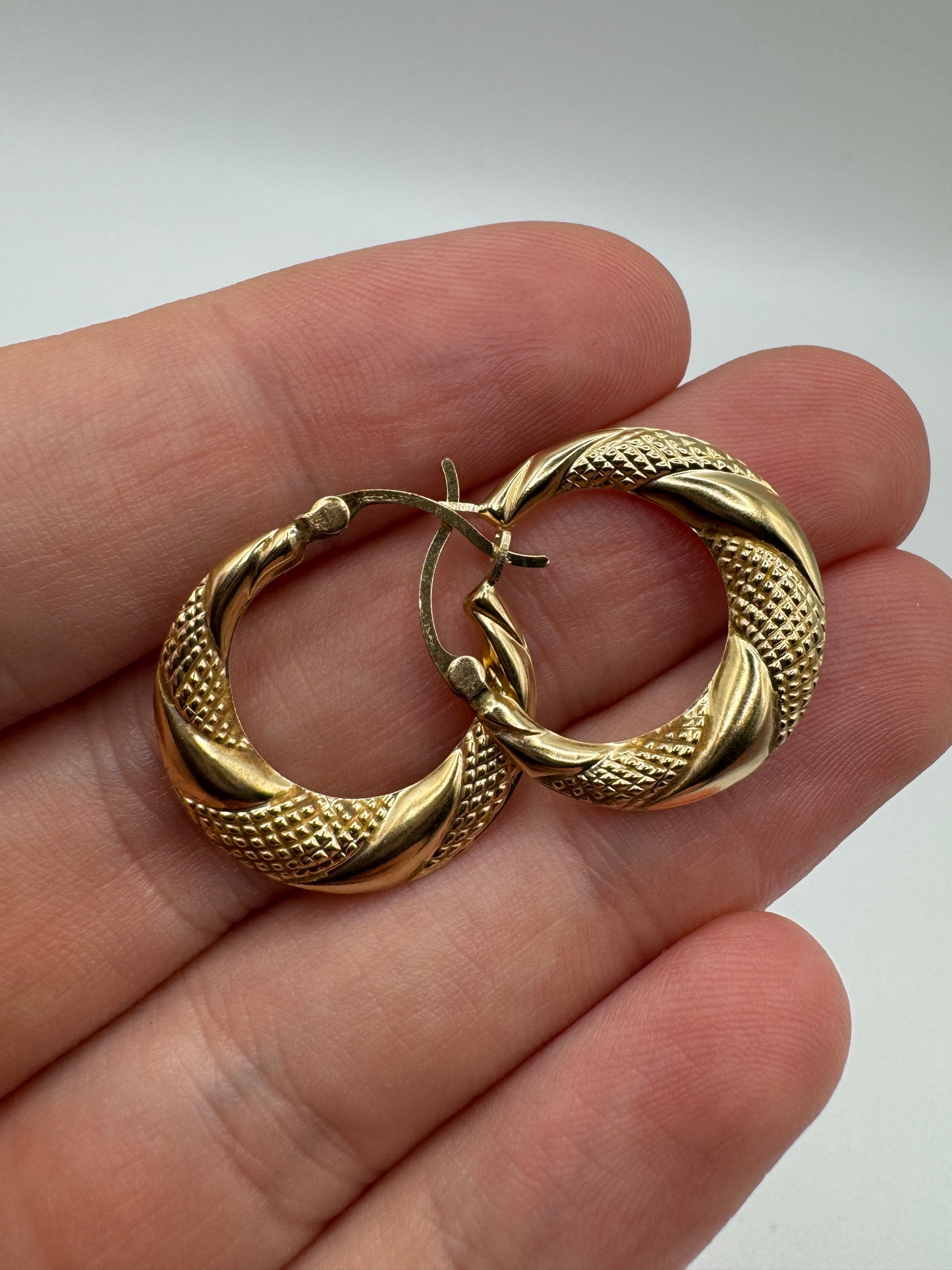 9ct gold creole earrings