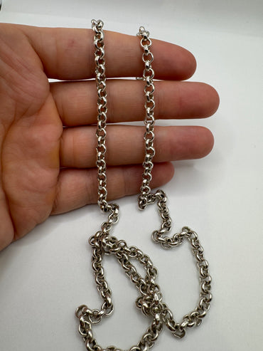 Heavy silver belcher chain