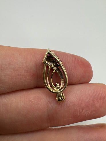 9ct gold ruby and diamond pendant
